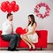 20 Inch Valentine Door Wreath Tulip Wreath with Red Pink Artificial Tulip Flowers Valentines Day Wreaths for Front Door